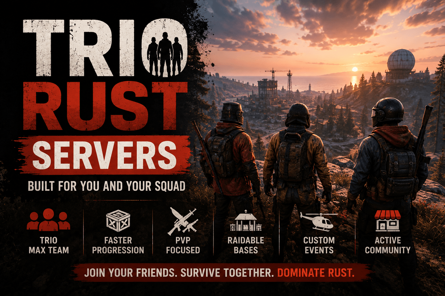 Trio Rust Servers – Best 3 Player Rust Servers